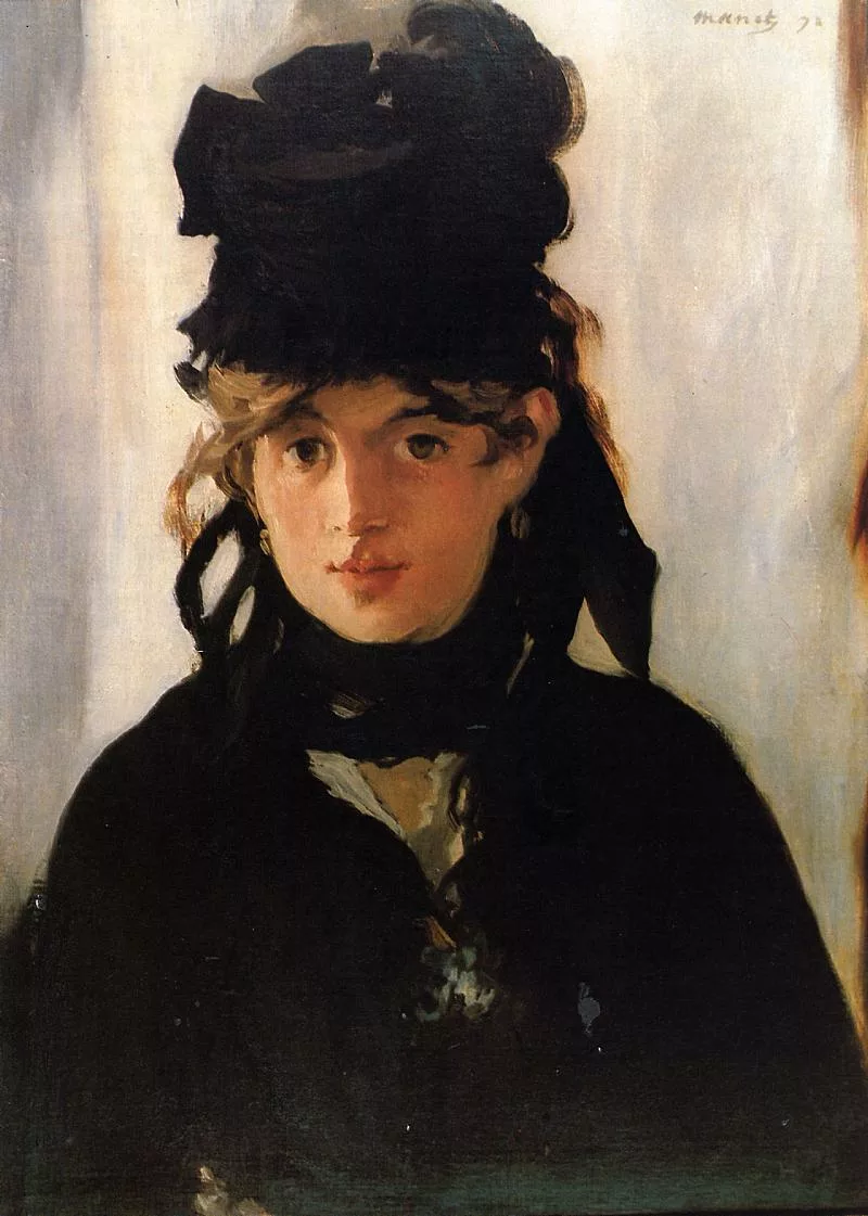 Porträt Berthe Morisot mit Veilchenstrauß, gemalt von Édouard Manet.